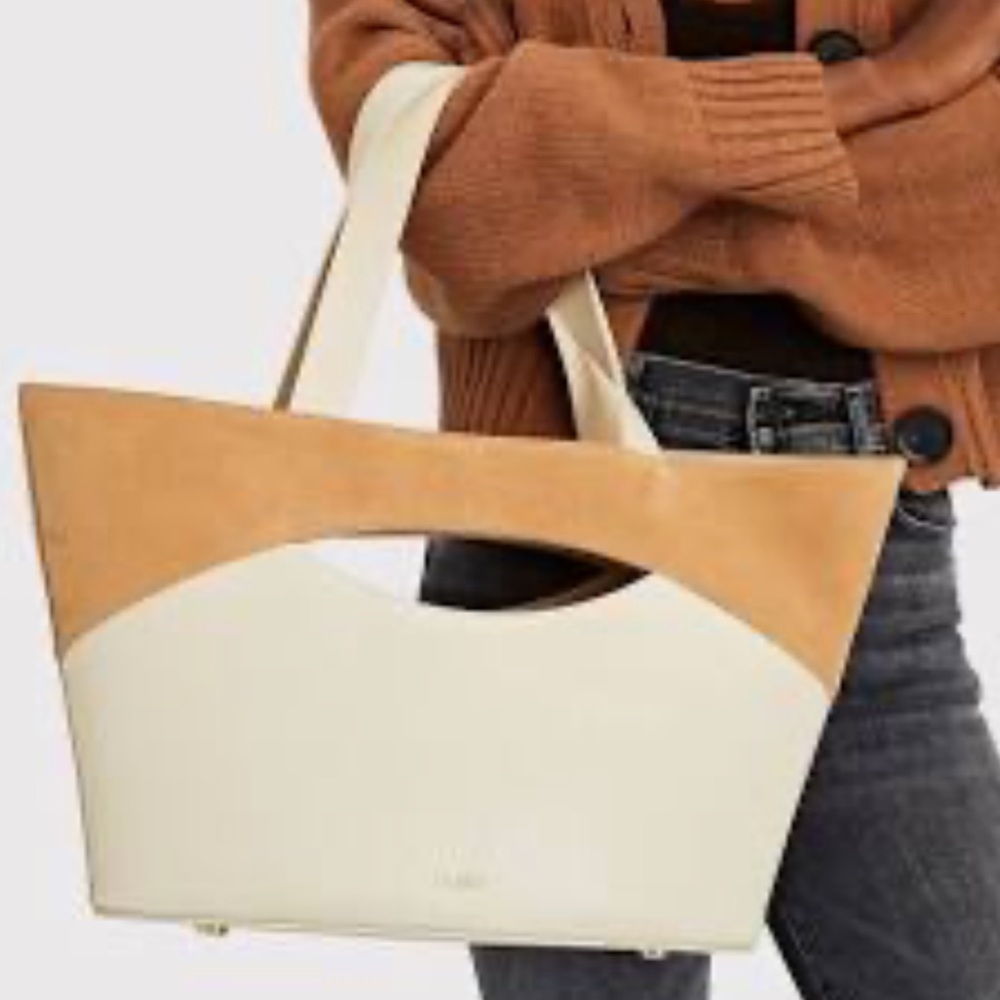 Cult Gaia Jun Cutout Mix-Leather Tote Bag